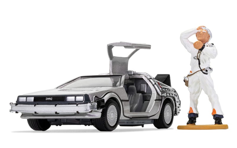 Corgi Back to The Future Delorean & Doc 1:36 Diecast Display Model CC05503 Silver - Image 2